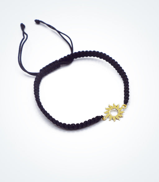 Sun motif on Shambala adjustable bracelet