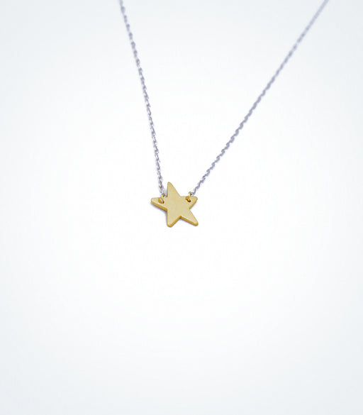 Yellow gold Star motif with a white gold chain bracelet