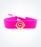 Heart Spiral on dark pink rubber bracelet