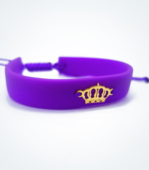 King Crown on purple rubber bracelet