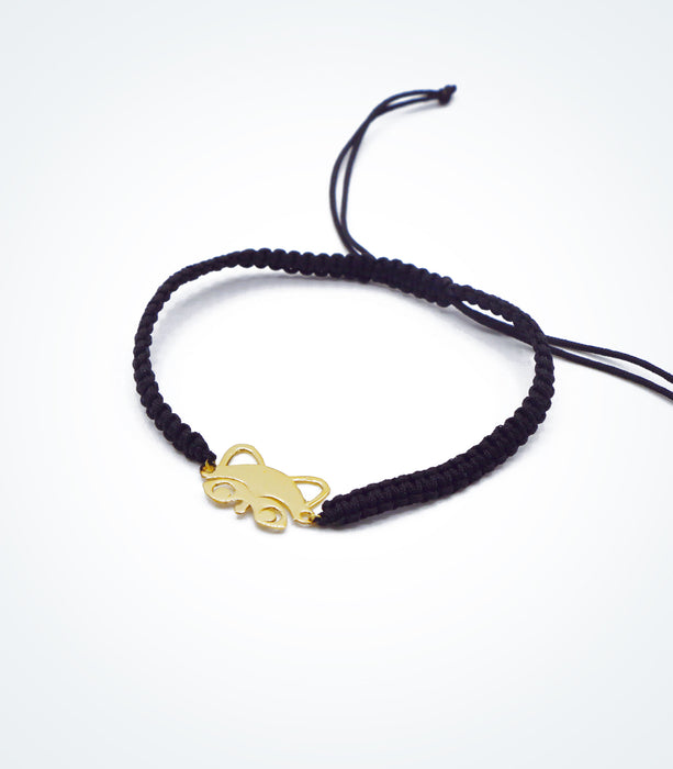 Raccoon motif on Shambala adjustable bracelet