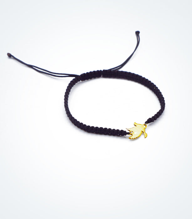 Dove motif on Shambala adjustable bracelet