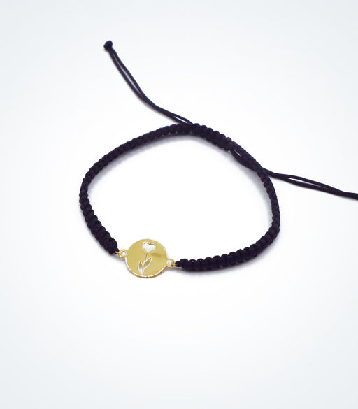 Rose motif on Shambala adjustable bracelet
