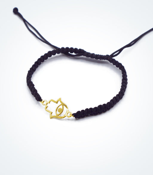 Fatima Hand motif on Shambala adjustable bracelet