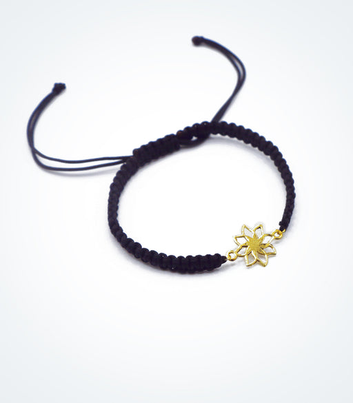 Flower motif on Shambala adjustable bracelet
