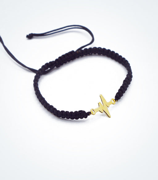 Heart-beat motif on Shambala adjustable bracelet