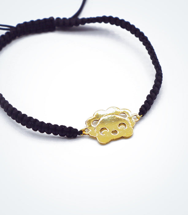 Lion motif on Shambala adjustable bracelet