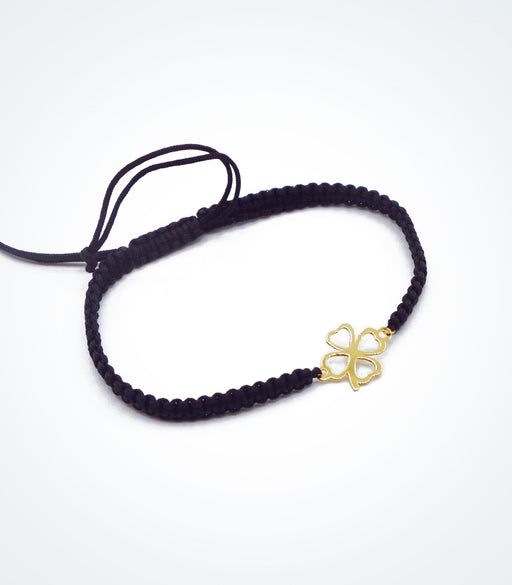 Clover motif on Shambala adjustable bracelet