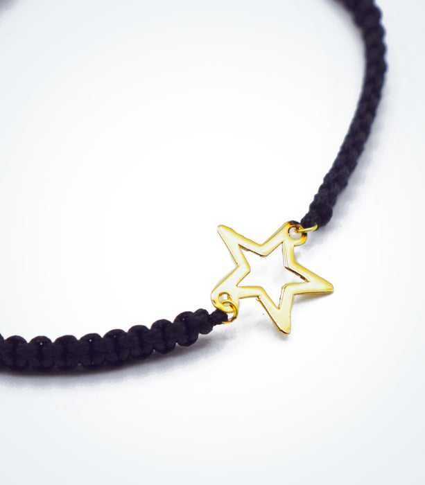 Star outline motif on Shambala adjustable bracelet