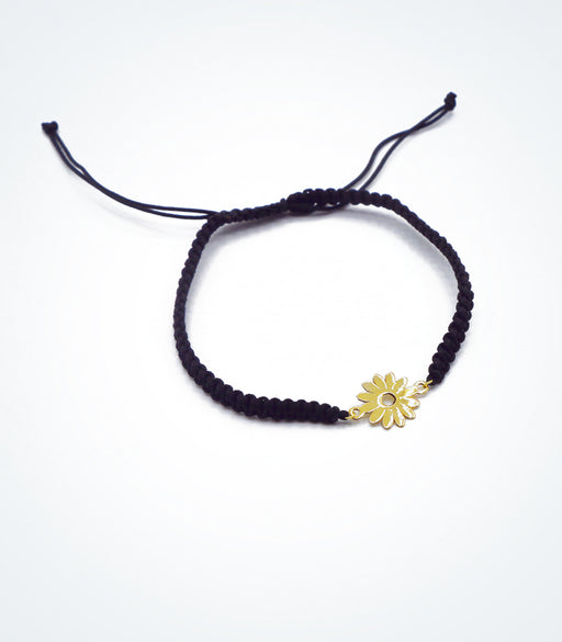 Sun Flower motif on Shambala adjustable bracelet