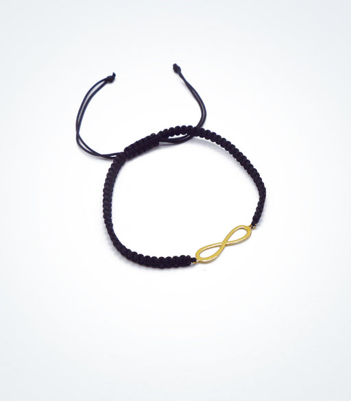 Infinity motif on Shambala adjustable bracelet