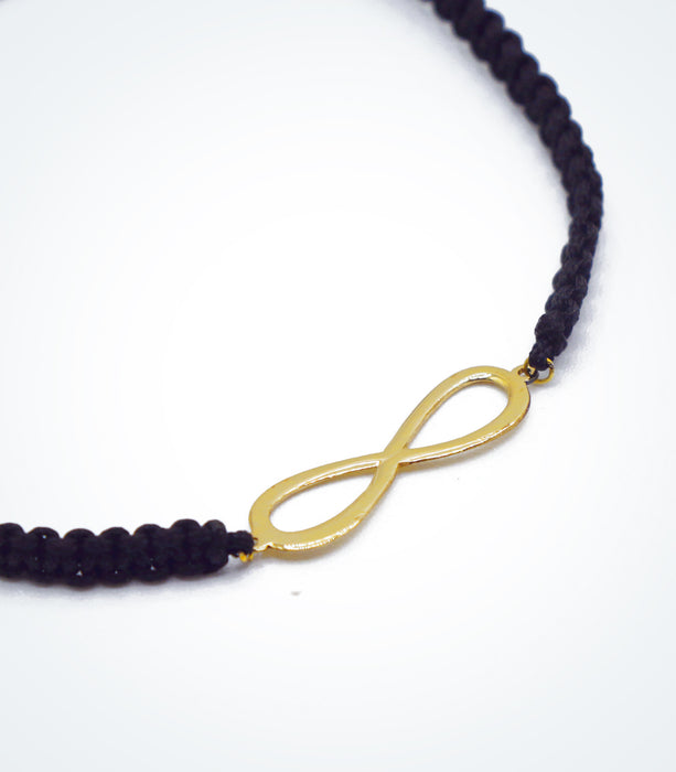 Infinity motif on Shambala adjustable bracelet