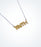 Yellow gold FAITH motif with a white gold chain necklace