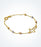 Yellow gold children's bracelet with an outline Cross and colored gold ball beads