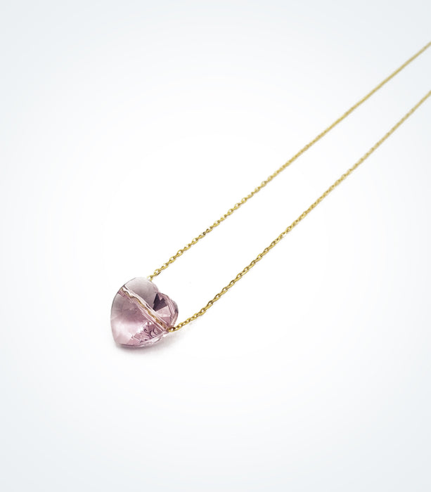 Glass stone Pink Heart necklace